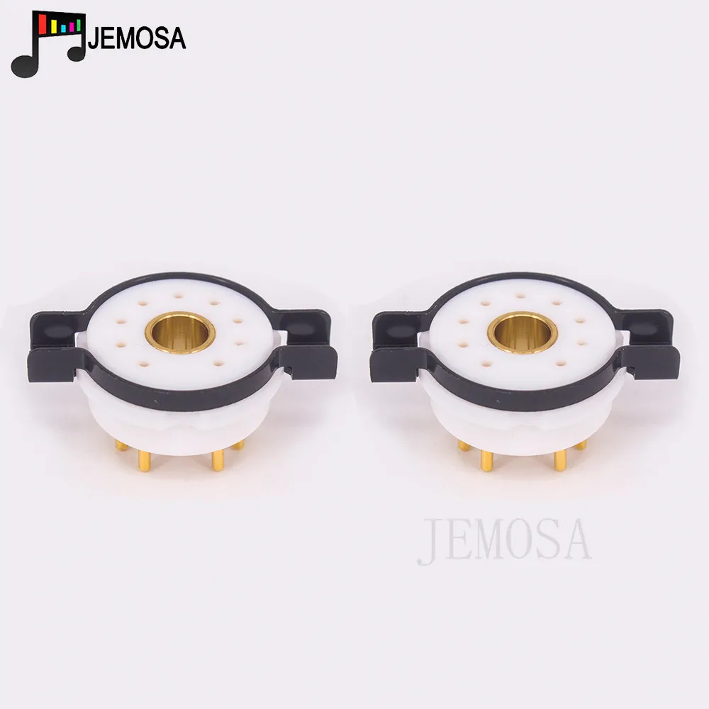 EIZZ High end Magnoval PTFE 9PIN Tube Socket Valve Base For WE34 WE429 8233 6S45P WE418A Vacuum Tube Audio Vintage Amplifier valve amplifier Audio Amplifier Boards