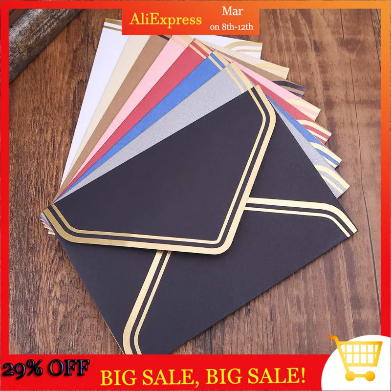 10 Uds. De sobres de papel para manualidades, Retro, Vintage, en blanco, para tarjetas de felicitación, invitaciones a fiesta de boda, 12x17mm
