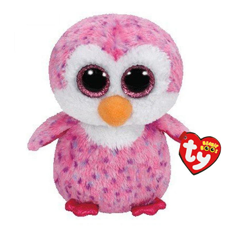 Pink Penguin Ty слон и обезьяна плюшевые куклы игрушки для девочек кролик лиса милые животные Сова Единорог кошка Божья коровка " 15 см - Цвет: Pink Penguin