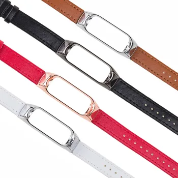 

PU Leather Wrist Strap for Mi Band 3 4 Smart Bracelet Wristbands