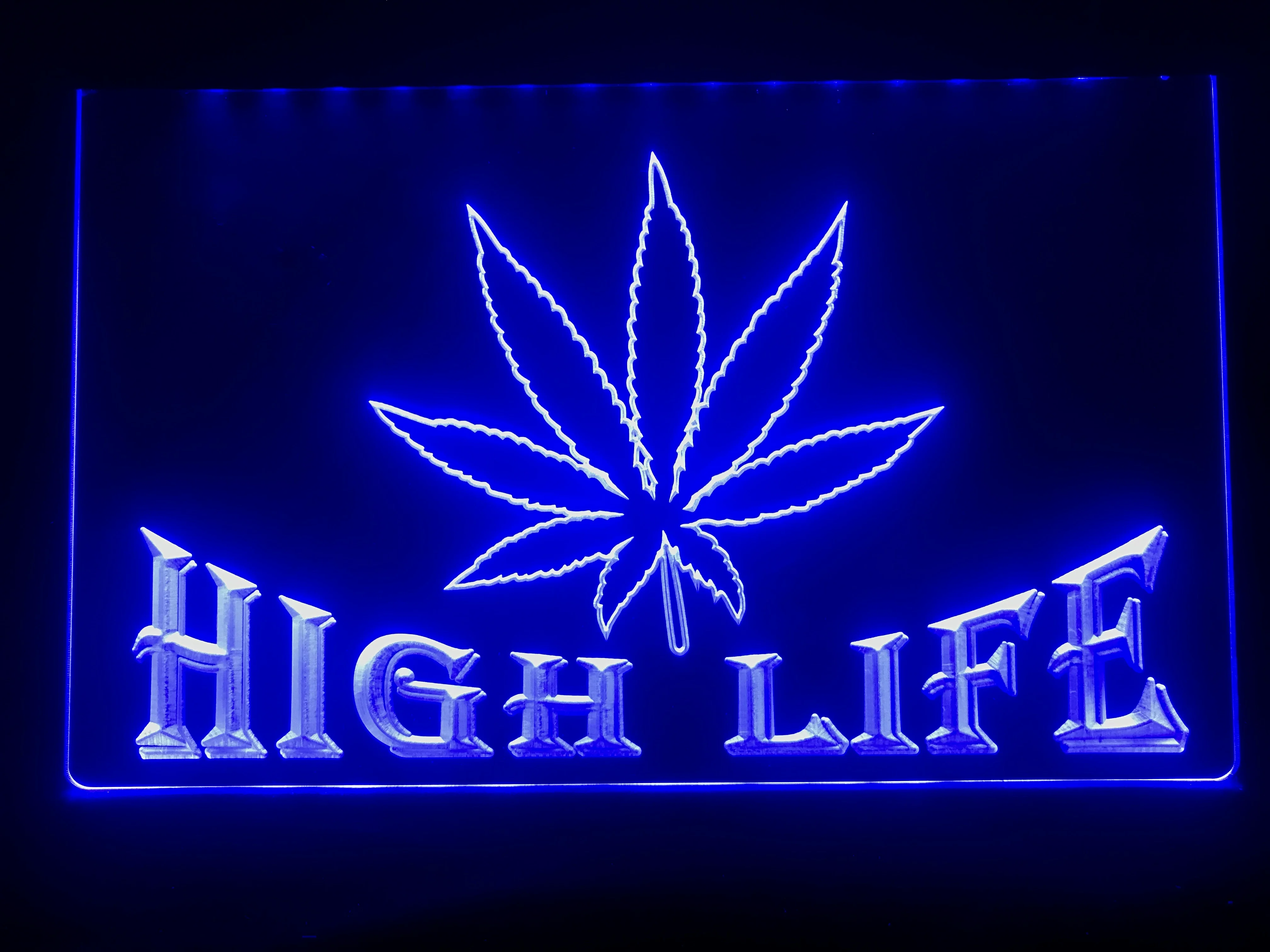 403 Hemp Leaf High Life Bar LED Neon Light Signs
