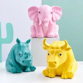 

Nordic Resin animal elephant crafts sculpture Figurine Ornaments home Desk decoration Accessories Modern Art Resin Kids toys