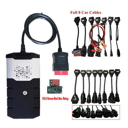 without Bluetooth v9.0 плата vd ds150e cdp с bluetooth. R0/. R3 OBD2 сканер инструмент для delphis+ полный 8 автомобилей/грузовиков кабелей - Цвет: without Bluetooth