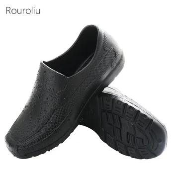 

Rouroliu Men Waterproof Working Boots Spring Autumn Footwear Ankle Rainboots Man Safety Shoes