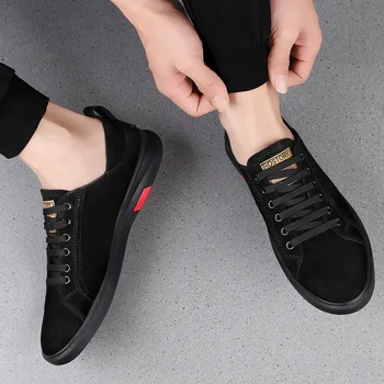 

BVNOBET Handmade Genuine Leather Men Shoes Top Quality Men Male Casual Shoes Lace-Up Black Boat Shoes Footwear mokasyny meskie