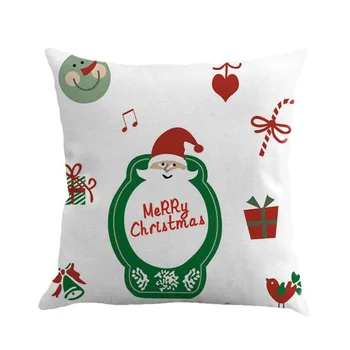 

6 Pattern Christmas Theme Cotton Line Pillowcase Bedroom Sofa Decoration With High Softness Car Back Cushion Cover Festival Gift