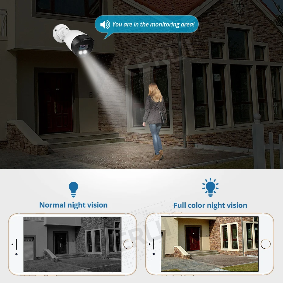 KERUI 8CH 5MP POE NVR Camera System Kit H.265 Face Record Security Camera Smart Voice Reminder CCTV Video Surveillance NVR Set