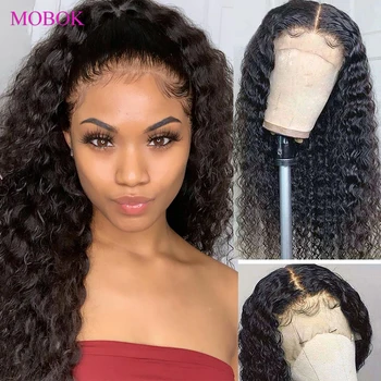 

Mobok Curly Lace Front Human Hair Wigs Remy 360 Wig Pre Plucked 150% Lace Frontal Wigs Brazilian Human Hair Wigs For Women
