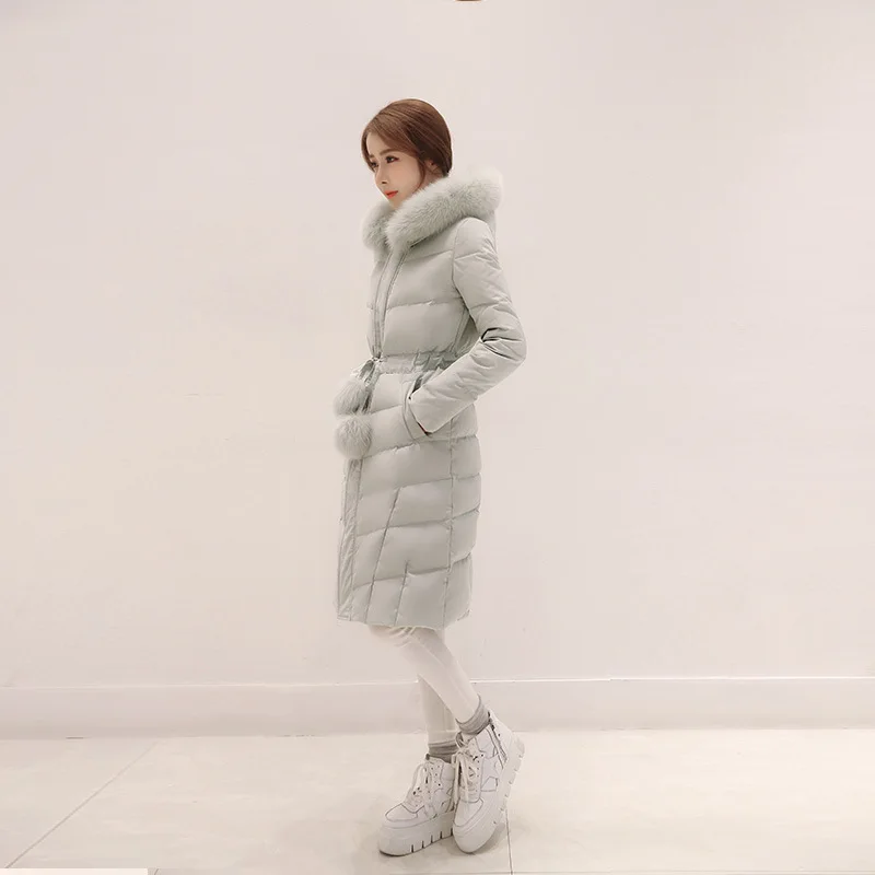 

Cotton-padded Clothes Women's Mid-length 2019 Winter New Style Korean-style Slim Fit Slimming over-the-Knee Thick Large Size dow