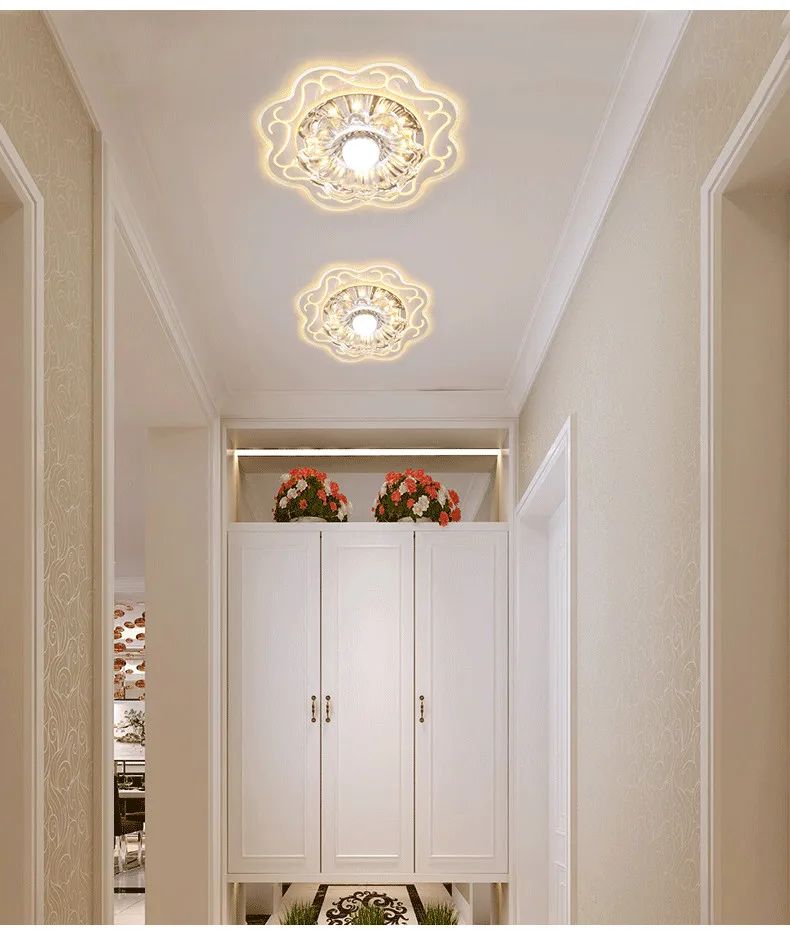 Потолочный светильник Светодиодная люстра с кристаллами монтажное освещение для прихожей, кабинета, офиса, столовой, спальни, гостиной
