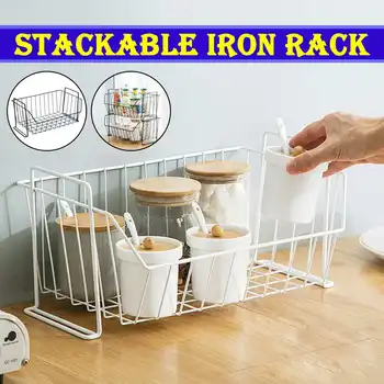

Iron Storage Shelf rack for Kitchen storage rack bathroom organizer Double Layer Assembly Cosmetic bathroom Shelf Storage basket