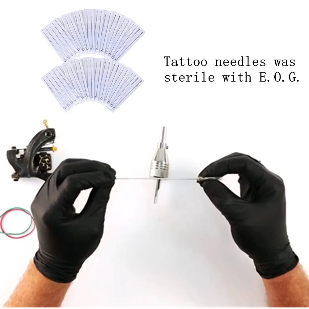 50PCS Professional 5F Tattoo Needles 5 Flat Single Sterilize Tattoo Needles Medical Stainless Steel Free Shipping