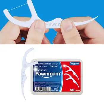 

50pcs portable dental floss teeth sticks oral care hygiene toothpick Polyethylene dental flosser with box