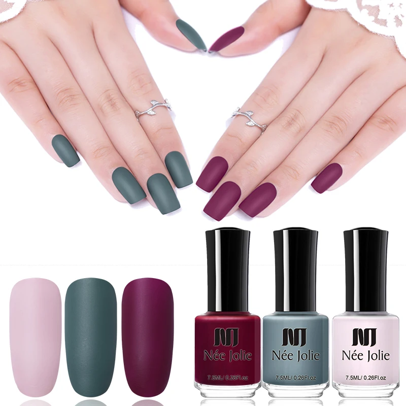 

NEE JOLIE Matte Nail Polish 65 Colors 8/7.5/3.5ml Long Lasting Nail Art Varnish Quick Dry Holographic Effect Nail Lacquer