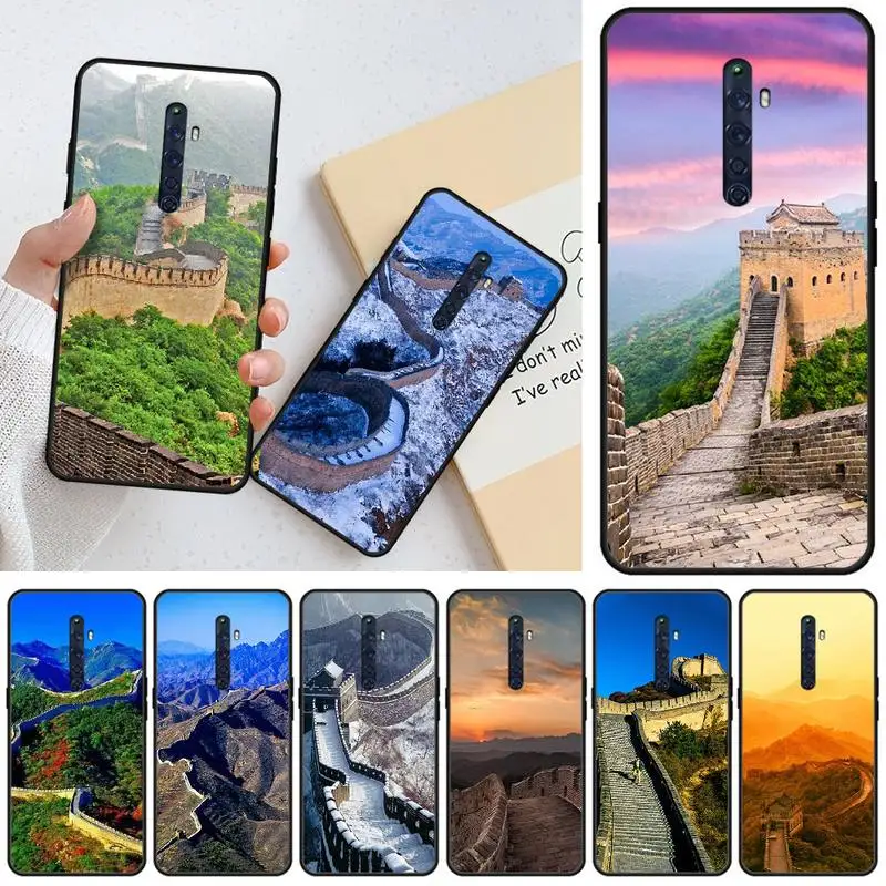 BaweiTE the great wall of china Black TPU Мягкий резиновый чехол для телефона OPPO RENO 2Z R15pro R17pro Realme 2 2pro