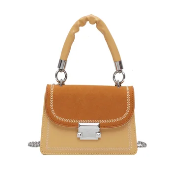 

The new frosted three-dimensional trapezoidal small square bag of autumn/winter 2020, folded hand handle, single shoulder cross-