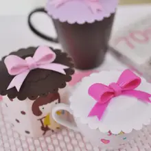 Многоразовая силиконовая крышка чашки Анти-пыль утечки доказательство чашка с крышечкой-бантиком крышка термостойкая кружка крышка чашки кухонные аксессуары