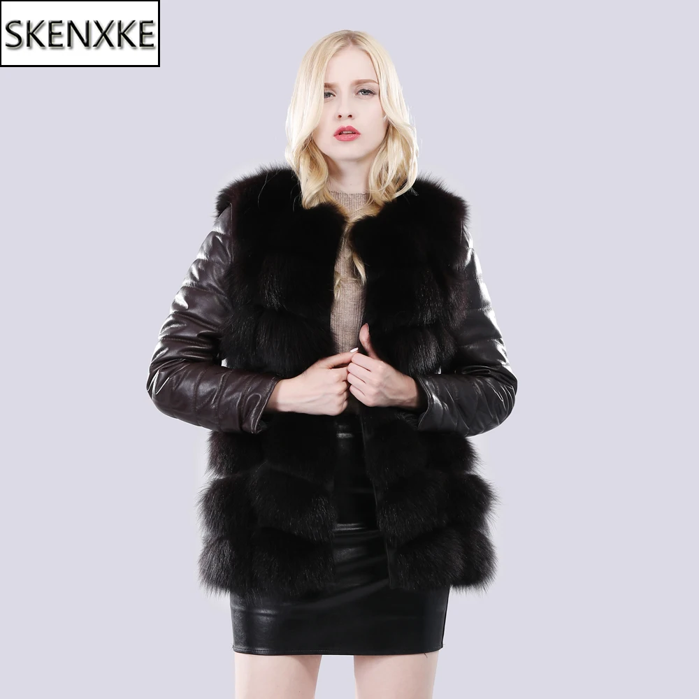 

2019 New Natural Real Fox Fur Coat Lady Quality 100% Real Fox Fur Overcoat Winter Women Long Style Genuine Real Fox Fur Jacket
