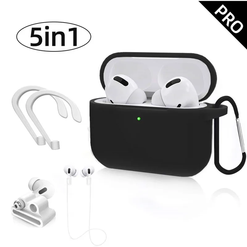5 в 1 мягкий силиконовый чехол для наушников Apple Airpods Pro Air Pods 3|Наушники и гарнитуры|