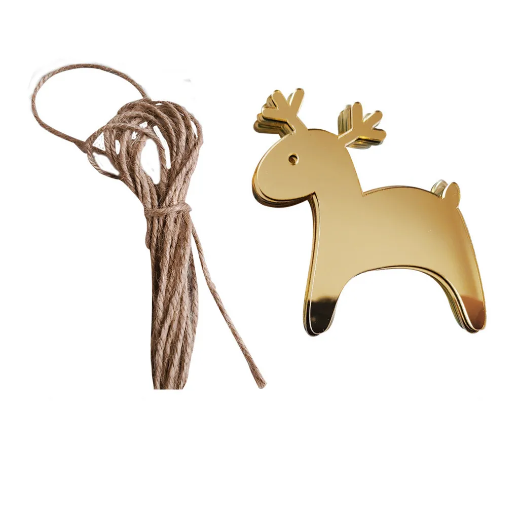 20pcs Christmas Acrylic Pendant Home Christmas Tree Snowman Elk Moon Angel Ornaments Kids Room Party Wall Hanging Decoration