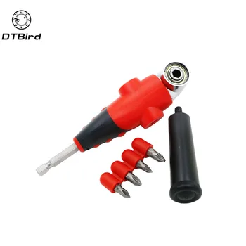 

1pc 105 Degree Driver Adapter Set Adjustable Right Angle Bit And 4pcs Screwdriver Bits Combination Kits For Air Power Drill Tool