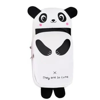 

1PC Korean Cartoon Animals PU Leather Cat Rabbit Panda Pencil Case Waterproof Pencils Bag Stationery Student Supplies