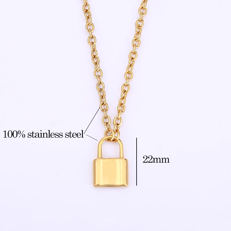  Nanafast Chain Lock Necklace Stainless Steel Statement Long Padlock  Pendant Necklace for Women Girls Silver 18 Inches : Clothing, Shoes &  Jewelry