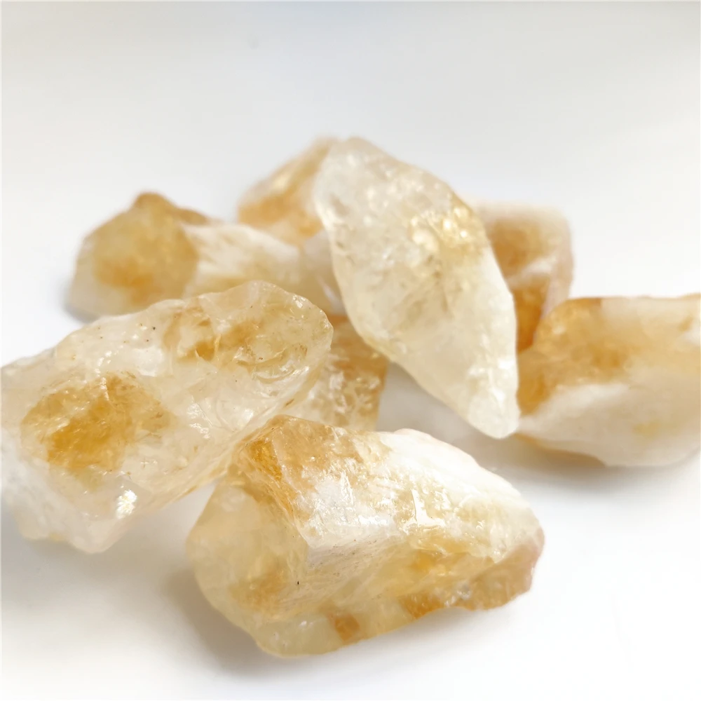 High Quality Natural Brazilian Citrine Unprocessed Citrine Rough Stone Mineral Specimen Collection Home Decoration and DIY Gifts