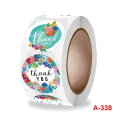 Autocollant fleur de remerciement, étiquette adhésive, pâte de scellage d'enveloppe, décoration cadeau de marchandise, 100/300/500 pièces 