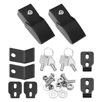 

For Jeep Wrangler Jk Jku 2007-2018 Cover Lock Buckle With Key Car Safety Hoodlock Kit Car Modification Supplies
