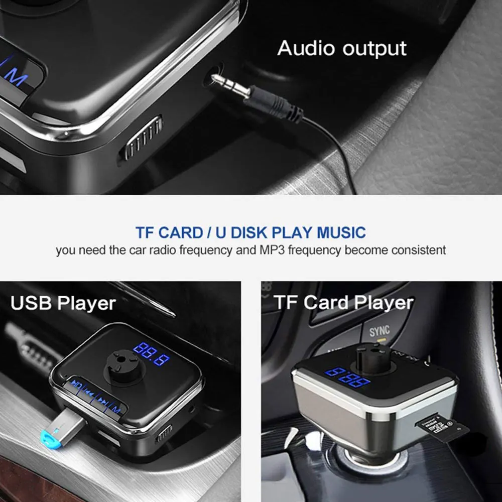 Vehemo Bluetooth Автомобильный fm-передатчик беспроводной радио адаптер Автомобильное зарядное устройство Handsfree MP3 плеер для S-05 3.1A
