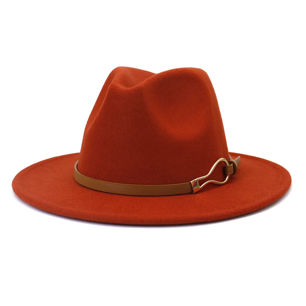 straw fedora European American Men's Women's Woolen Felt Woolen Fedora Hat Jazz Panama Fall Winter Fashionable Vintage Hat and Caps straw fedora Fedoras