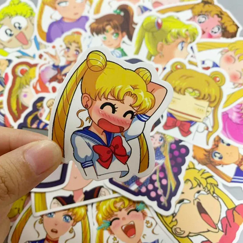 50 штук упак. Kawaii Сейлор Мун мультфильм наклейки DIY украшения дневник канцелярские