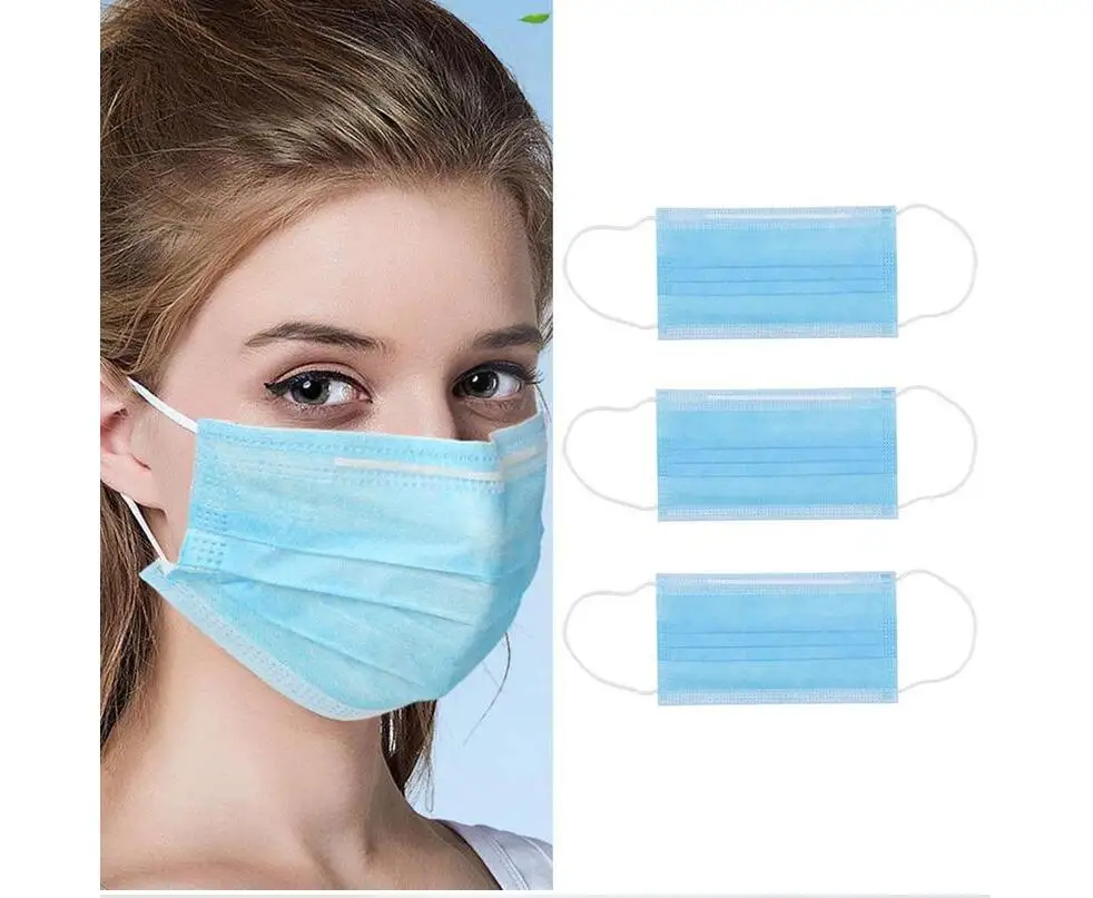 

50pcs Face Mouth Anti Virus Mask Disposable Protect 3 Layers Filter Dustproof Earloop Non Woven Mouth Masks 48 hours Shipping