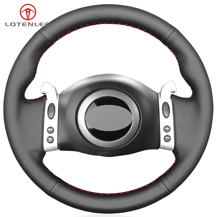 Lqtenleo Black Artificial Leather Car Steering Wheel Cover For Mini