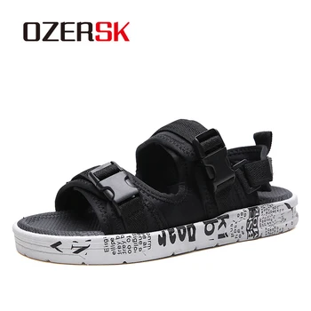 

OZERSK Men Sandals Outdoor Beach Summer Slippers Male Shoes Flat Lightweight Casual Sandals Breathable High Quality Shoes