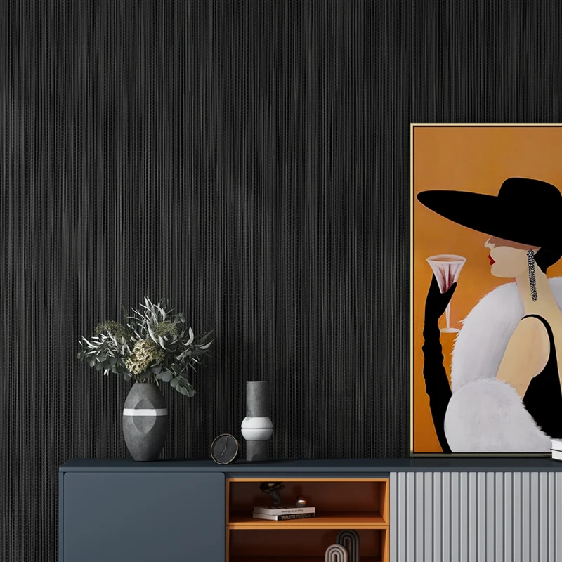 Modern Solid Color Straw Wall Papers Black Wine RedWaterproof PVC Wallpaper For Living Room Bedroom Walls Mural papel de parede children s hand woven straw hat summer outdoor fashion flat top beach straw hat girls foreign style straw black top hat