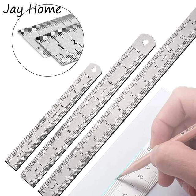 1/3PCS Stainless Steel Ruler Double-sided Centimeter inch Sewing Ruler 6 8  12 inch Straight Measuring Ruler for Sewing Drawing - AliExpress