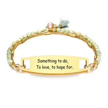 Женские богемные бусы, браслеты, медицинский знак, выгравированный, вдохновляющий текст, имя, логотип, браслеты для шарма, Женские Ювелирные изделия