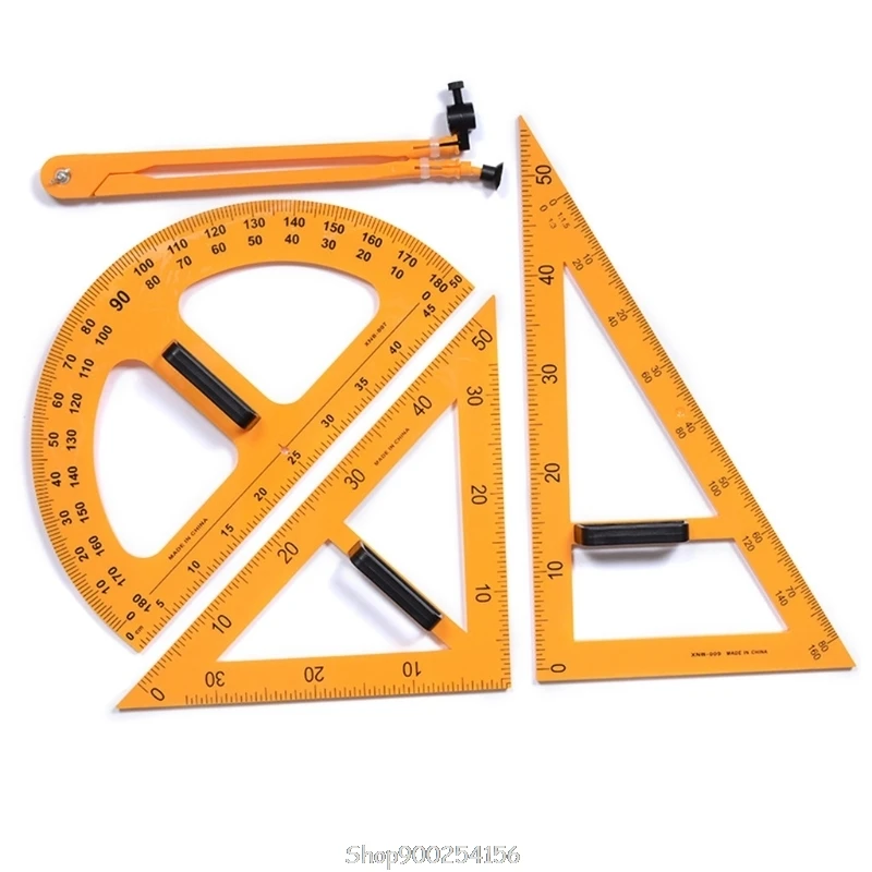 US $23.64 Multifunction Teaching Ruler Set Triangle Compasses Protractor Measurement Ruler Math Geometry Tools N06 20 Dropship