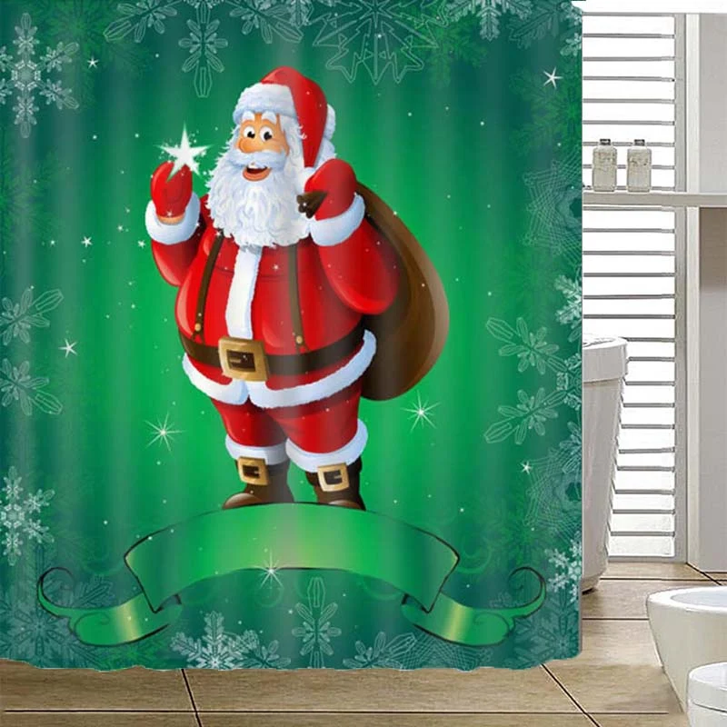 Christmas Shower Curtain Waterproof Shower Curtain High Quality Santa Claus Shower Curtain Can Be Customized for Home Decor