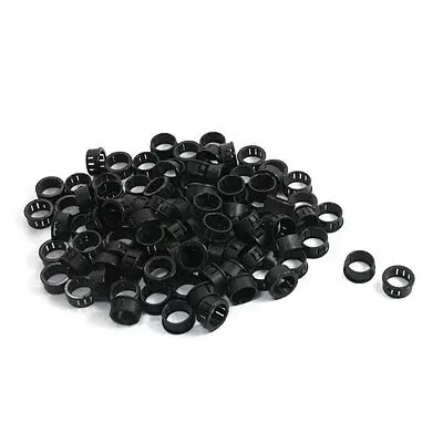 

100Pcs 22.2mm x 17.5mm Black Webbed Cable Harness Protective Snap Bushing SK-22