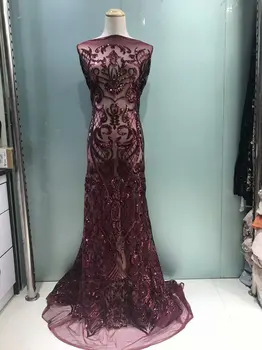 

African Lace Fabric 2020 French Sequins Net Lace new sequin fabric 5yard High Quality African Tulle Sequin Lace Fabric JL2583