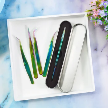 

Professional Eyelashes Tweezers For Lashes Extension Nipper Stainless Steel High Precision Eyelash Extension Tweezers Set