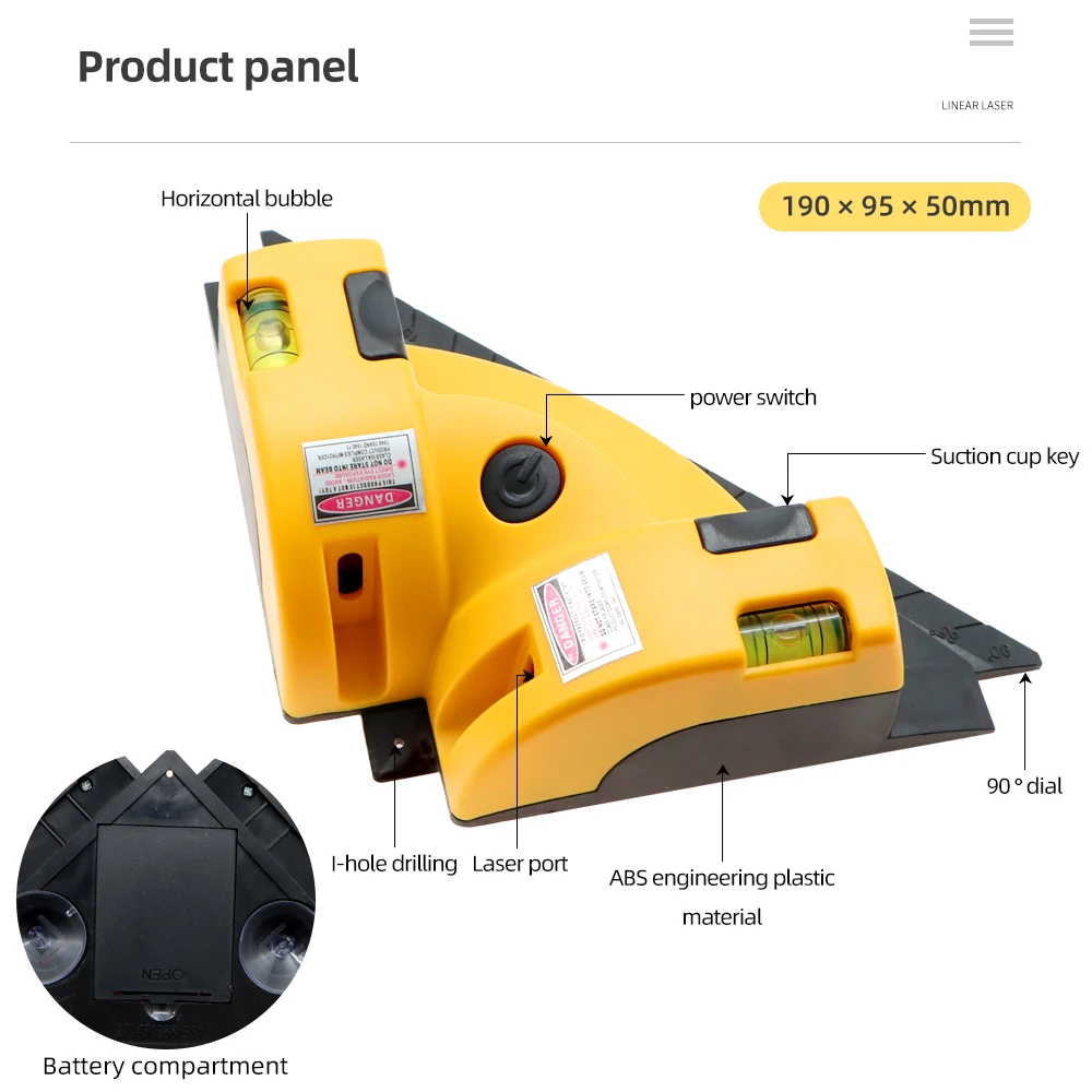 Right Angle 90 Degree Square Laser Level High Quality Level Tool Laser Measurement Tool Horizontal and Vertical Laser Level - Image 2