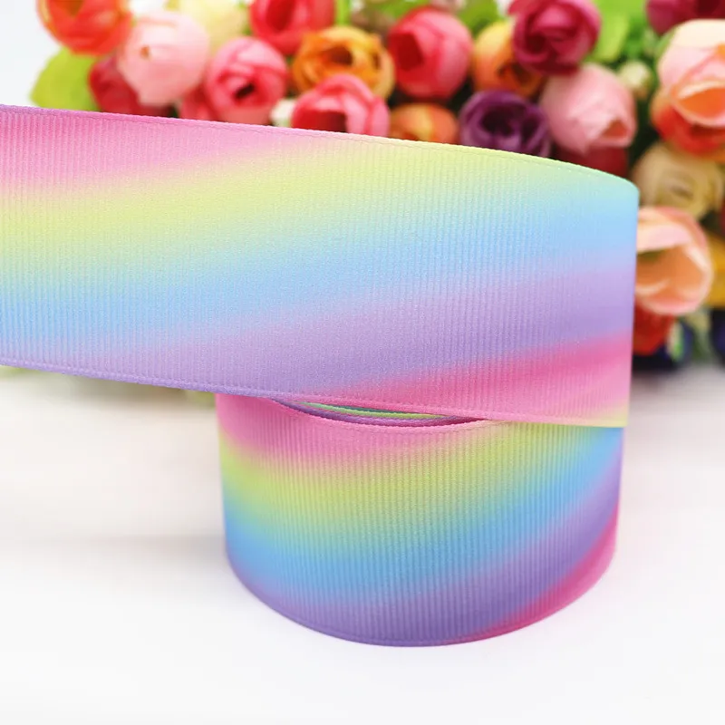 10 Yards Rainbow Stripe Grosgrain Ribbon for DIY Hair Bow