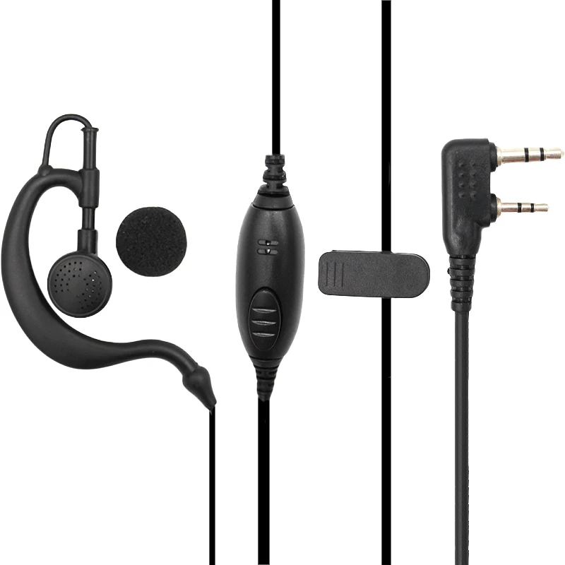 G Shape Walkie Talkie Earphone, Headset with PTT Mic, for Baofeng UV-5X, 5R, TYT Ham Two-Way Radio