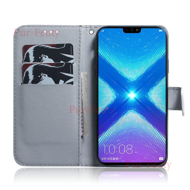 Чехол для 6,5 ''Honor8X защитный huawei Honor 8X Honor X8 JSN-L21 кожаный бумажник откидная крышка милый кошелек с узорами для Hono 8 X