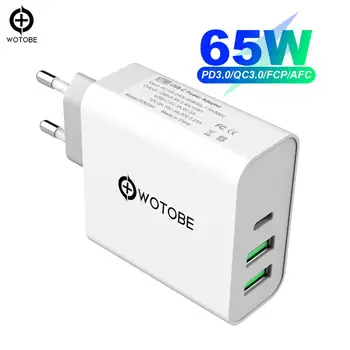 

WOTOBE USB-C Wall Charger,1Port PD3.0 60W/45W/30W QC3.0 Charger For MacBook Pro/Air iPad Pro,2port USB for S8/S10 iPhone 8/X/11