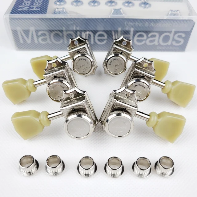 1 Set 3R3L Vintage Deluxe Locking Electric Guitar Machine Heads Tuners For LP SG Guitar Lock String Tuning Pegs Nickel